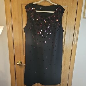 Alfani Black Mini Dress with Purple Accents